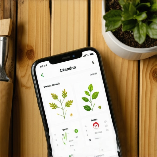 Aplikacija za baštu na telefonu pored baštenskog alata