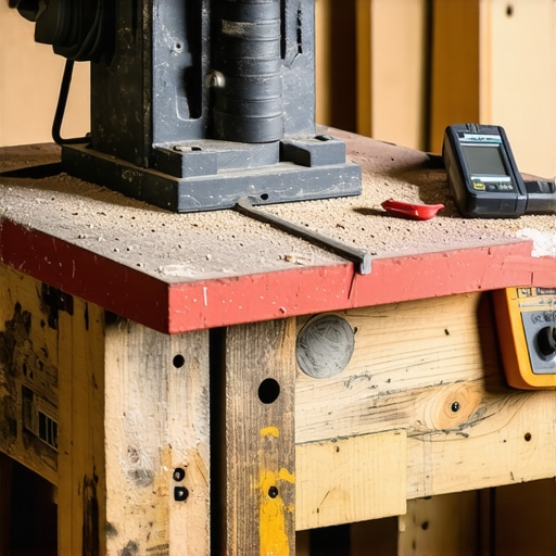 Detaljan prikaz DIY valjkaste brusilice napravljene od recikliranih delova veš mašine na radnom stolu.