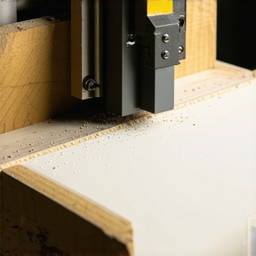 Detaljan prikaz ručno napravljene mašine za sečenje papira od stare hrastove daske u radionici