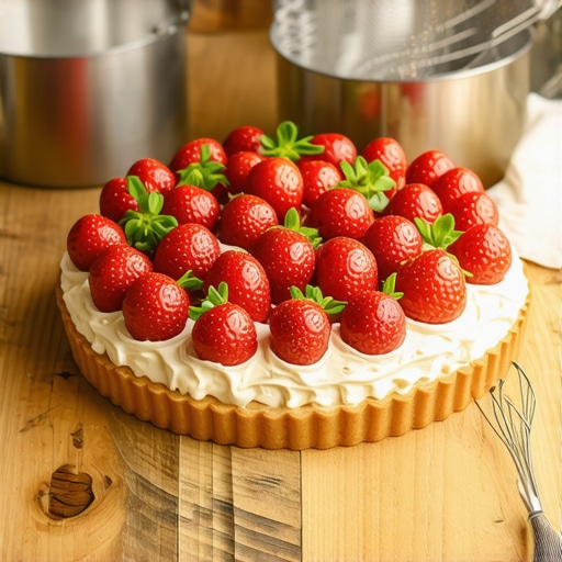 Domaća voćna torta sa piškotama bez miksera Ručno pravljena torta od piškota i voća na drvenom stolu