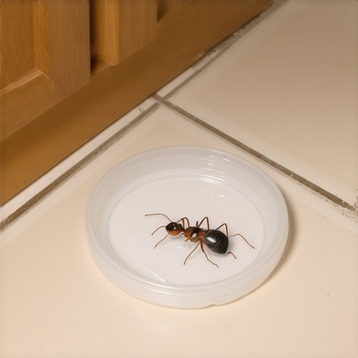 Ručno napravljena zamka za mrave od šećera i boraksa na kuhinjskim pločicama