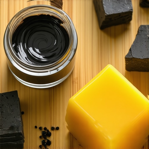 Domaći crni ajlajner u teglici sa sastojcima