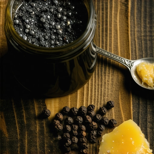 Domaći melem od bibera i voska u radionici Tegla domaćeg melema za zglobove sa biberom i voskom na drvenom stolu