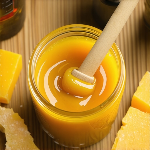 Izrada domaćeg melema za strije u staklenoj posudi sa pčelinjim voskom i vitaminom E