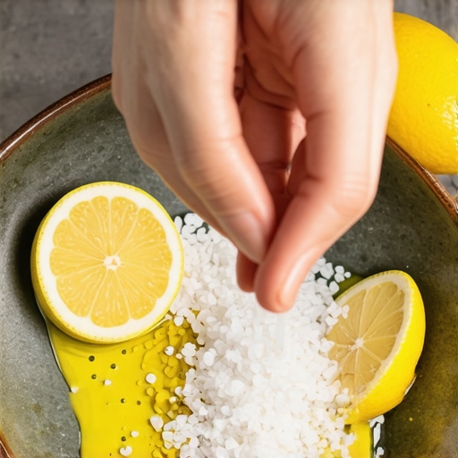 Sastojci za prirodni piling stopala u posudi