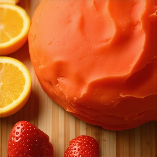 Domaći plastelin od prirodnih sastojaka sa mirisom voća na drvenom stolu