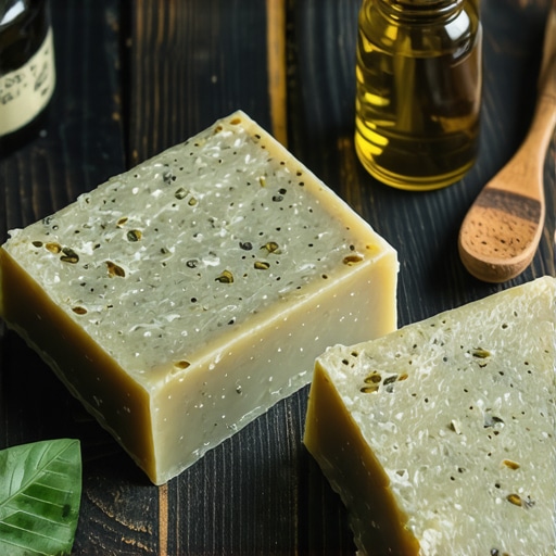 Ručno pravljeni sapuni od čajevca na drvenom stolu