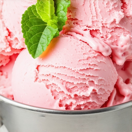 Kremasti domaći sladoled od jagoda u metalnoj posudi bez dodatog šećera