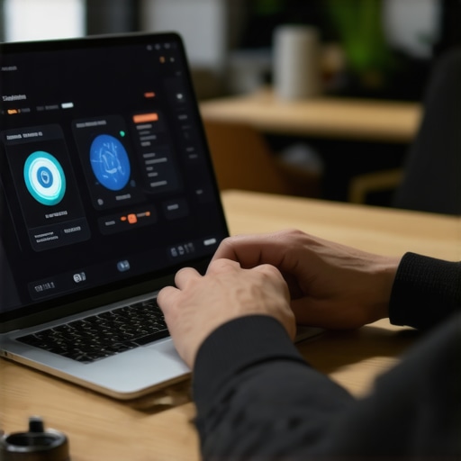 Moderan proces pravljenja AI prezentacije na laptopu