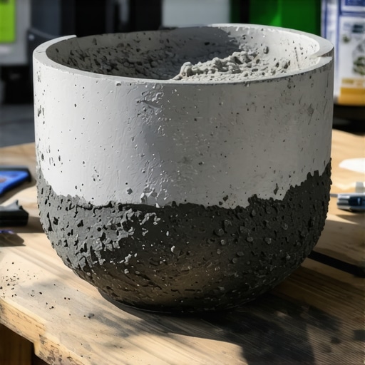 Industrijska betonska saksija DIY Ručno rađena betonska saksija u industrijskom stilu na radnom stolu