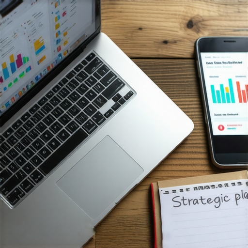 Radni sto preduzetnika sa digitalnim marketing planom