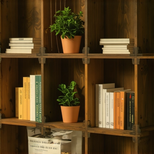 Dizajnerska polica napravljena od starih drvenih gajbi u modernom enterijeru