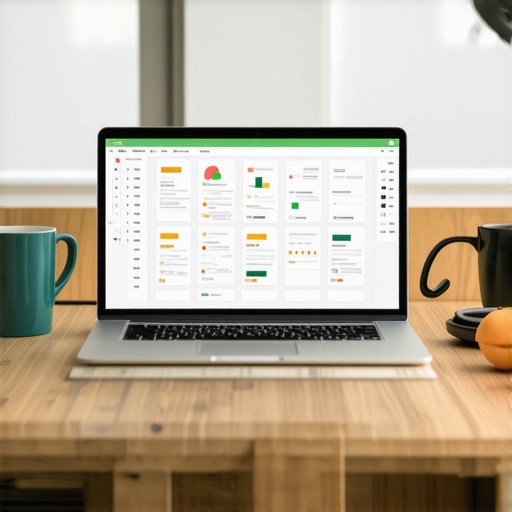 Digitalni radni sto sa laptopom i planovima za no-code aplikaciju