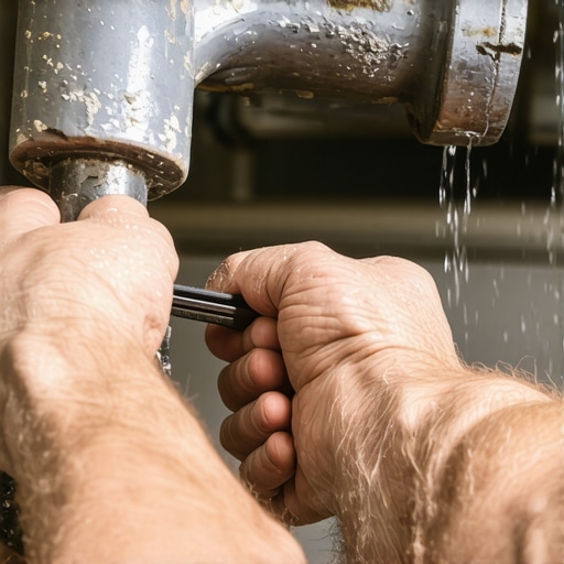 Ruke majstora popravljaju cevi pod sudoperom