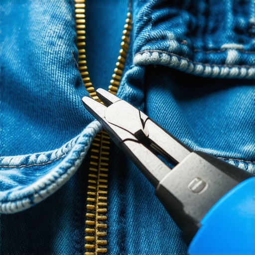 Popravka klizača rajsferšlusa kleštima Špic klešta popravljaju metalni klizač na rajsferšlusu