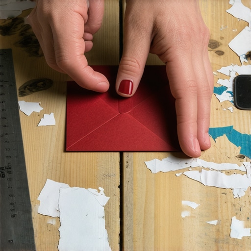 Ruke majstora kako prave oštar preklop na crvenom papiru za origami cvet