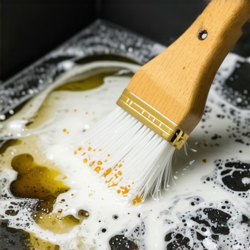 Čišćenje masnoće iz rerne pomoću sode bikarbone i četke