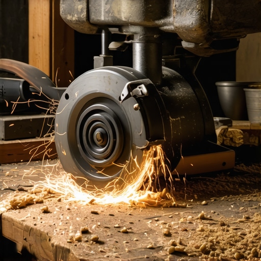 Proces brušenja stare turpije u radionici Majstor brusi staru turpiju praveći dleto za rezbarenje drveta