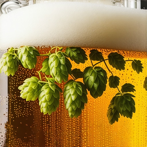 Mehurići i hmelj u staklenom fermentoru za domaće pivo