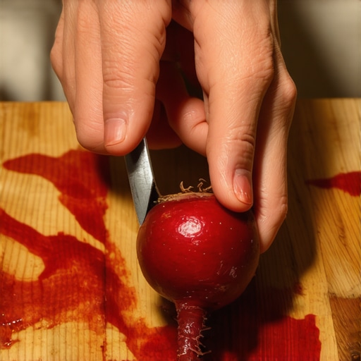 Ljuštenje cvekle nožem izbliza