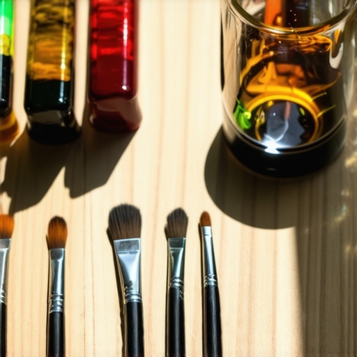 Komplet boja i konturnih pasti za profesionalno slikanje na staklu na radnom stolu