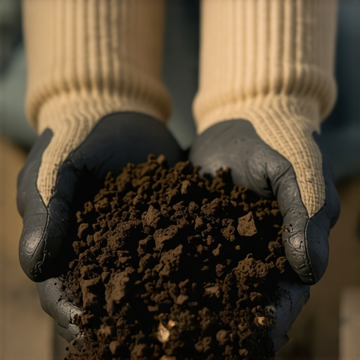 Provera vlage u kompostu Iskusni baštovan proverava teksturu i vlagu zrelog komposta rukama
