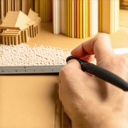 Detaljan prikaz sečenja kartona skalpelom i metalnim lenjirom za izradu igračke