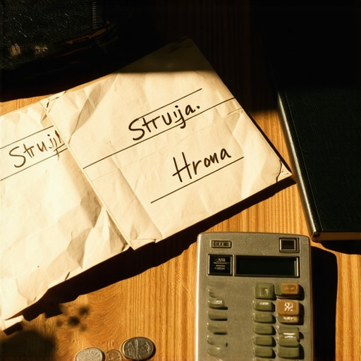 Sistem koverti za kućni budžet Ručno pravljen sistem koverti za organizaciju kućnih finansija na radnom stolu