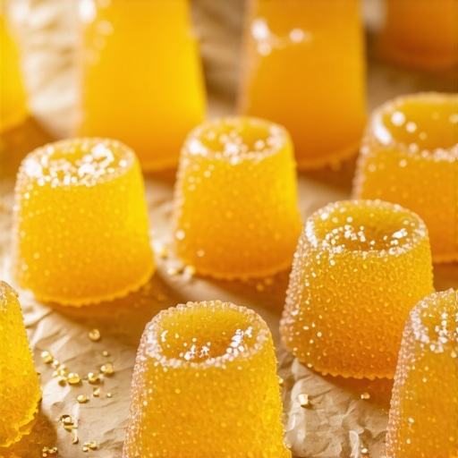 Domaće bombone zlatne boje na pek papiru