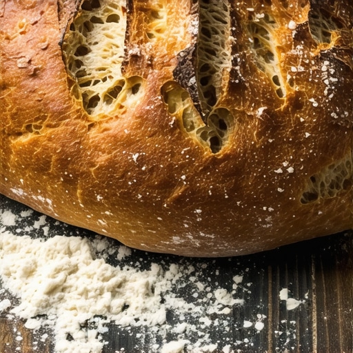 Domaći hleb pečen na tradicionalan način na drvenom stolu