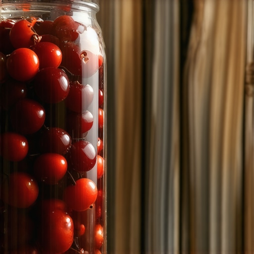 Slojevi svežih višanja i šećera u tegli za domaći liker na suncu