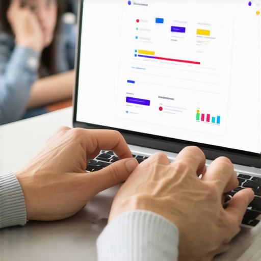 Učitelj kreira besplatan online kviz Ruke učitelja na tastaturi laptopa dok pravi online test za školu