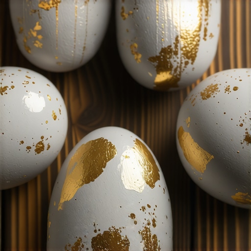 Betonska uskršnja jaja ručne izrade na drvenom stolu