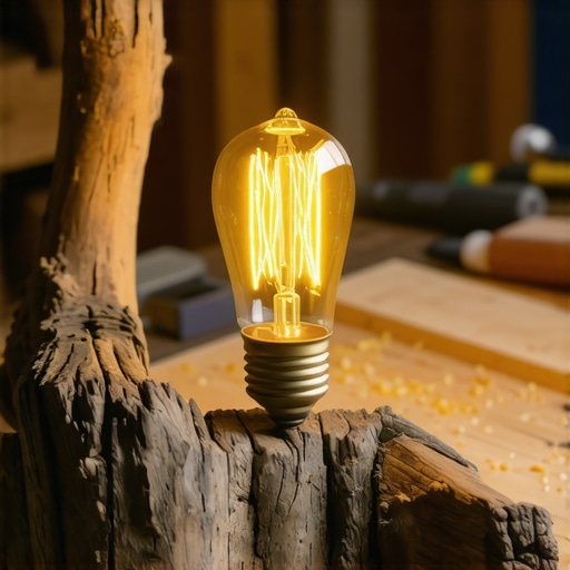 Unikatna lampa od suvog drveta u radionici Ručno rađena lampa od prirodnog suvog drveta sa toplim LED svetlom