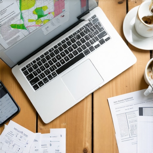 Laptop i kafa na drvenom stolu prikazuju proces kreiranja online ankete