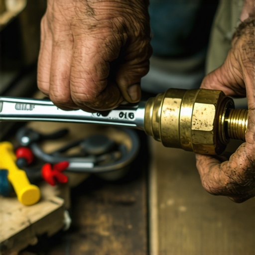 Krupni plan ruku koje popravljaju ventil u stanu