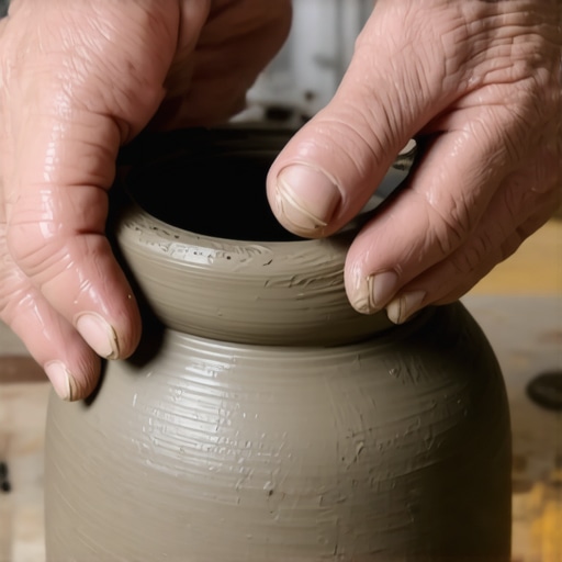 Ručno pravljenje vaze od gline bez alata na drvenom stolu