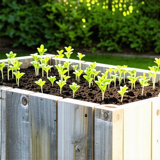 Visoka leja od recikliranih dasaka u bašti Izgled završene visoke leje za povrće napravljene od starih drvenih dasaka