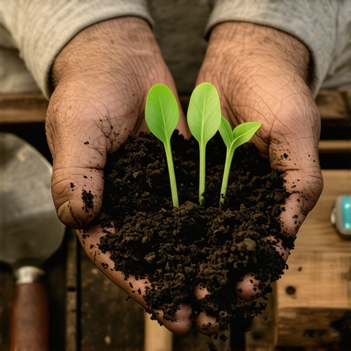 Autentična priprema zemljišta za setvu 2026 Ruke baštovana drže zemlju i sadnice u DIY bašti