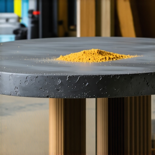 Ručno rađen stočić od betona i drveta u industrijskom stilu