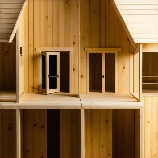 Čvrsta kućica za lutke od šperploče (Detaljan plan)