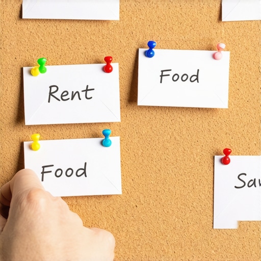 Tabla od plute sa kovertama za planiranje kućnog budžeta bez kompjutera