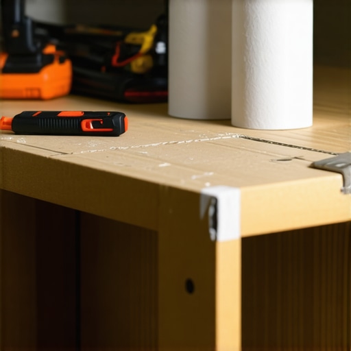 Organizator kablova napravljen od kartonske kutije i rolni papira na radnom stolu