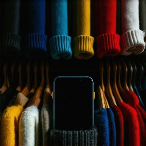 DIY Podcast Setup u ormaru Telefon sa čarapom u ormaru za snimanje podcasta