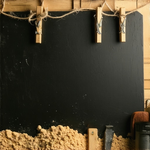 Handmade wooden planning board in a dusty workshop environment