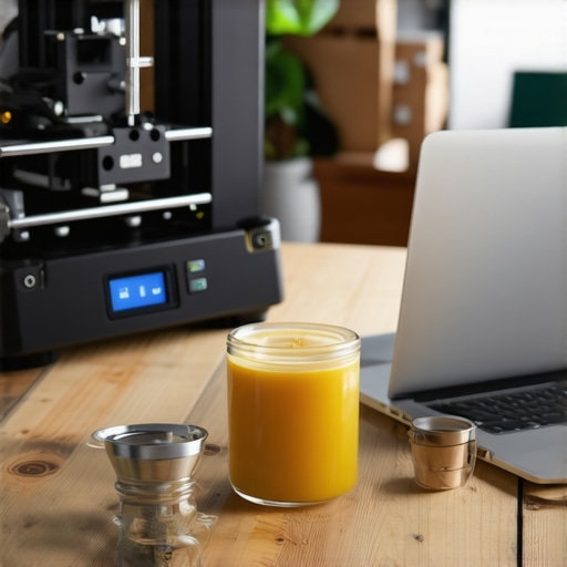 Gritty workshop with 3D printer and homemade products representing passive income ideas