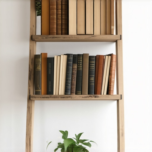 DIY polica od merdevina Rustična drvena polica napravljena od starih merdevina sa knjigama