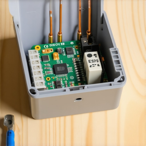 Unutrašnjost domaćeg uređaja za uštedu struje sa ESP32 kontrolerom