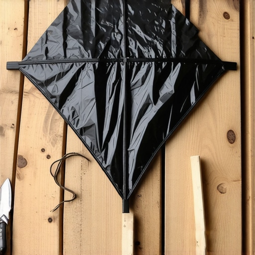 Ručno napravljen zmaj od crne kese za smeće na radnom stolu