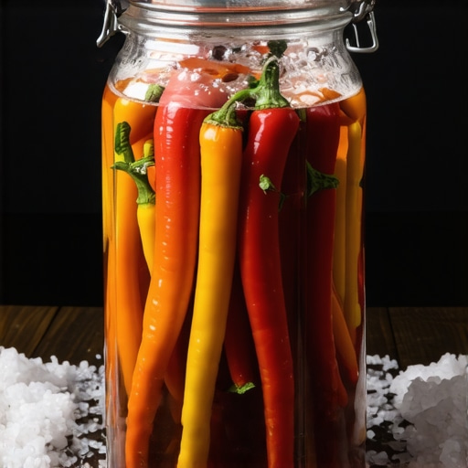 Proces fermentacije domaćeg ljutog sosa u staklenoj tegli